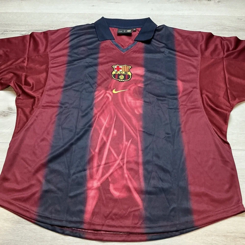 Nike Cactus Jack FCB Barca #2 Skeleton Retro Jersey Maroon Size XL New With Tags